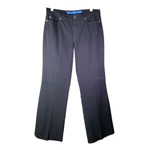 Escada Sport Pants Women 40 Navy Blue Straight Leg‎ Cotton Jean Mid-Rise hemmed